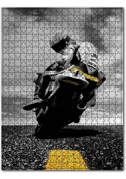 Yamaha 46 Numara Motosiklet Görseli 255 Parça Puzzle Yapboz Mdf (Ahşap)