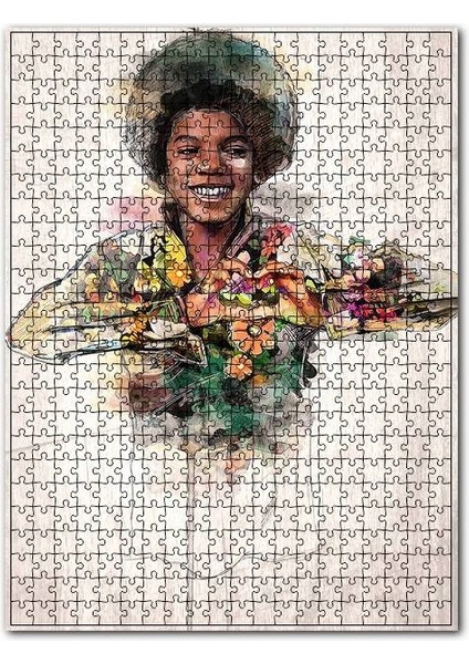 Michael Jackson Resmi Görseli 120 Parça Puzzle Yapboz Mdf (Ahşap)