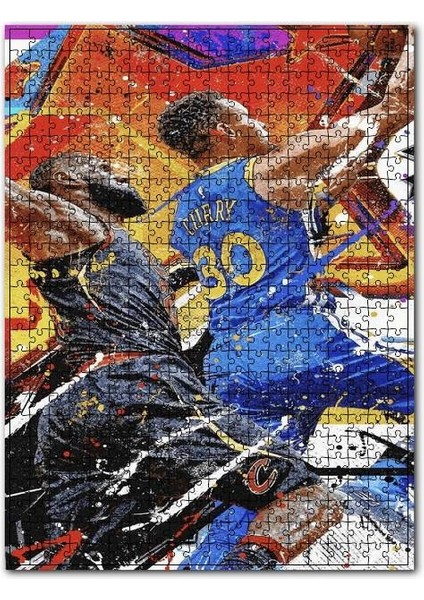 Oyuncuları Curry Manşet Atışı 255 Parça Puzzle Yapboz Mdf (Ahşap)