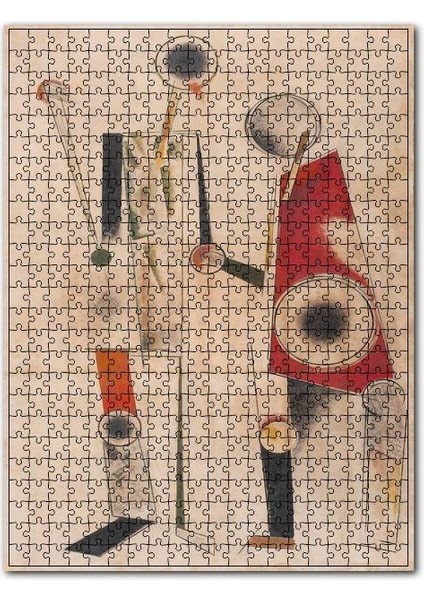 Soyut Resim Robot Görseli 120 Parça Puzzle Yapboz Mdf (Ahşap)