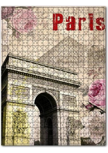 Paris Şehir Kapısı Görseli 120 Parça Puzzle Yapboz Mdf (Ahşap)