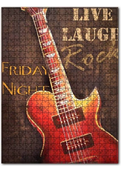 Gitar Söyleşi Ilanı Afişi Görseli 120 Parça Puzzle Yapboz Mdf (Ahşap)