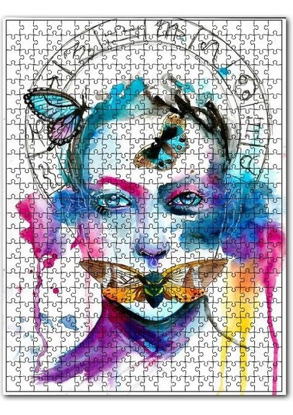 Başak Burcu Sulu Boya Çizim Görseli 120 Parça Puzzle Yapboz Mdf (Ahşap)