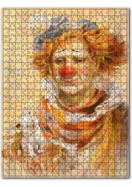 Yavru Kedi Palyaço Görseli 120 Parça Puzzle Yapboz Mdf (Ahşap)