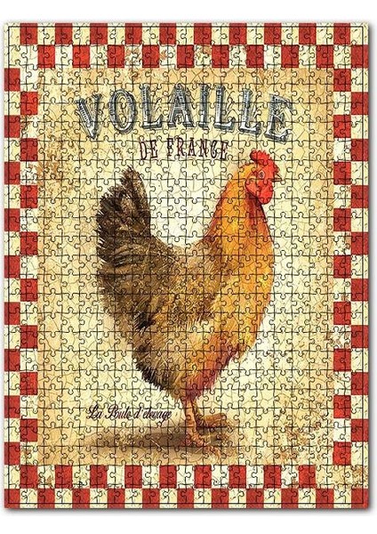 Kümes Hayvanlarından Tavuk Görseli 120 Parça Puzzle Yapboz Mdf (Ahşap)