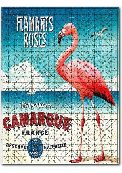 Camargue Filamingolar Görseli 120 Parça Puzzle Yapboz Mdf (Ahşap)