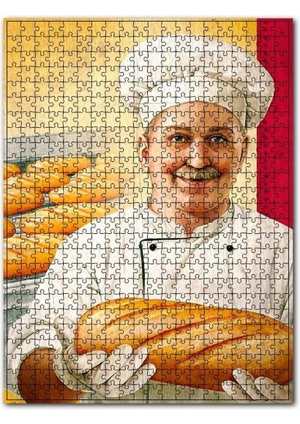 Fırnda Taze Ekmek Görseli 1000 Parça Puzzle Yapboz Mdf (Ahşap)