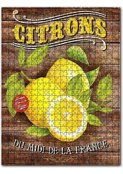 Limon Reklamı Ahşap Zeminde Görseli 120 Parça Puzzle Yapboz Mdf (Ahşap)