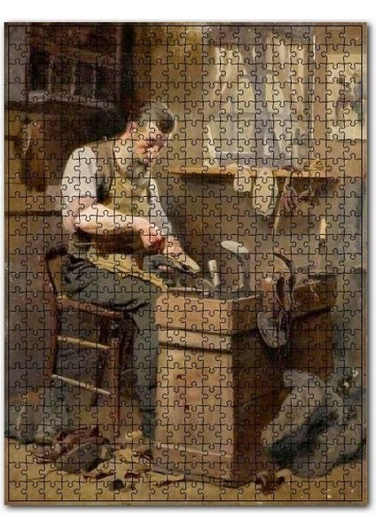 Ihtiyar Ayakkabı Tamircisi 1000 Parça Puzzle Yapboz Mdf (Ahşap)