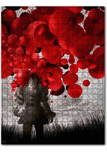O It Desenli Film Afişi Görseli 1000 Parça Puzzle Yapboz Mdf (Ahşap)