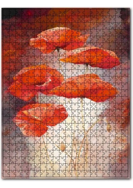 Birbirine Yaslanan Beş Gelincik 120 Parça Puzzle Yapboz Mdf (Ahşap)