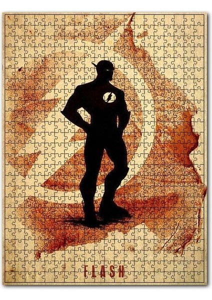 Retro Flash Tarz Görseli 1000 Parça Puzzle Yapboz Mdf (Ahşap)