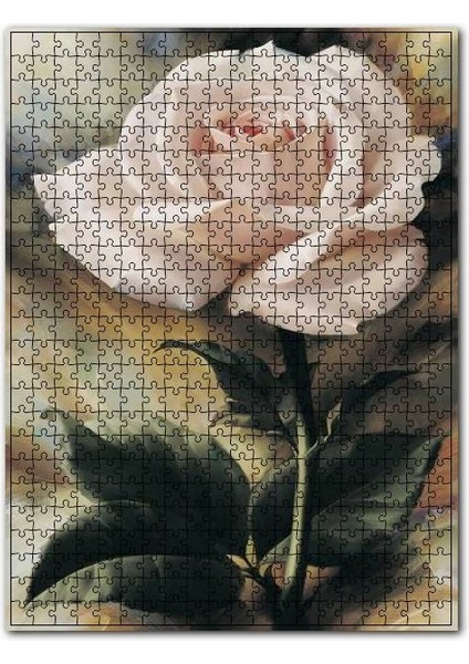 Pembe Gül Yağlıboya Efekt 120 Parça Puzzle Yapboz Mdf (Ahşap)