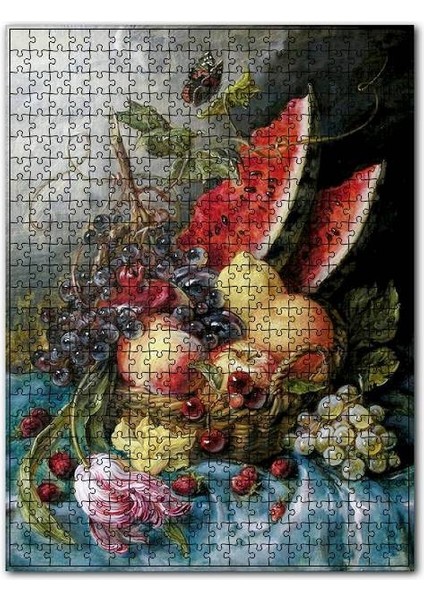 Sepette Dilim Karpuzlar ve Taze Meyveler 120 Parça Puzzle Yapboz Mdf (Ahşap)