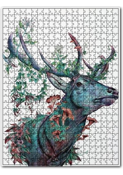 Ormanın Kalbi Geyik 500 Parça Puzzle Yapboz Mdf (Ahşap)
