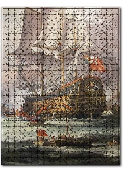 Ingiliz Donanması Savaş Gemisi 120 Parça Puzzle Yapboz Mdf (Ahşap)