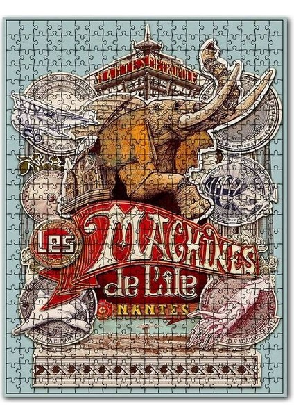 Adanın Makineleri Sergi Sarayı Nantes Fransa 255 Parça Puzzle Yapboz Mdf (Ahşap)