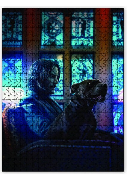 John Wick ve Köpeği 120 Parça Puzzle Yapboz Mdf (Ahşap)