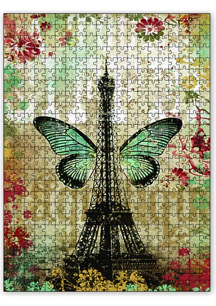 Soyut Güllü Kadın Görseli 120 Parça Puzzle Yapboz Mdf (Ahşap)
