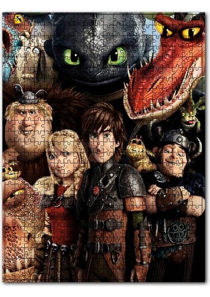 Ejderhanı Nasıl Eğitirsin Karakterleri 120 Parça Puzzle Yapboz Mdf (Ahşap)