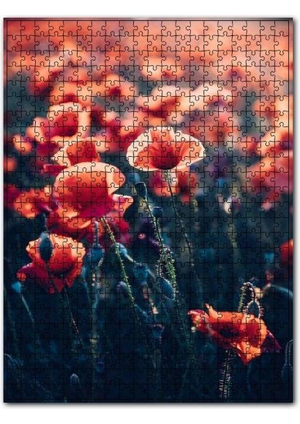 Kırmızı Gelincikler 120 Parça Puzzle Yapboz Mdf (Ahşap)