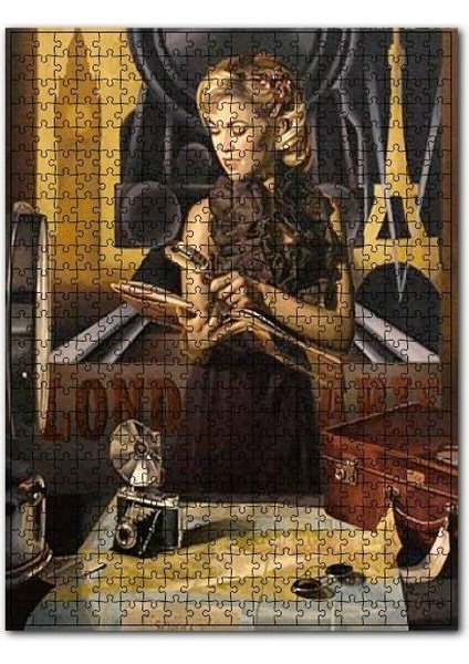 Seyahat Planı Yapan Kadın 120 Parça Puzzle Yapboz Mdf (Ahşap)