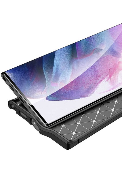 S22 Uyumlu Kılıf Rugan Armor Deri Görünümlü Yüksek Kalite Silikon Niss Lacivert modelleri