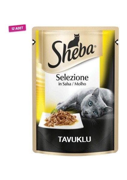 Select Slices Soslu Tavuklu Pouch Yetişkin Kedi Konservesi 85 Gram 12'li