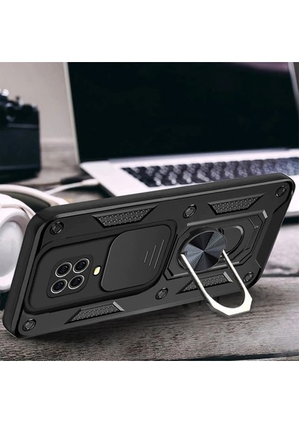 Apple iPhone 11 Kılıf Kamera Korumalı Sürgülü Vega Yüzüklü Armor Military Tank Zırh Lacivert fiyatları