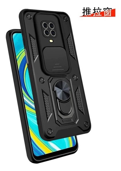 Case 4U Oppo Reno 5 Lite Kılıf Kamera Korumalı Sürgülü Vega Yüzüklü Armor Military Tank Zırh Lacivert