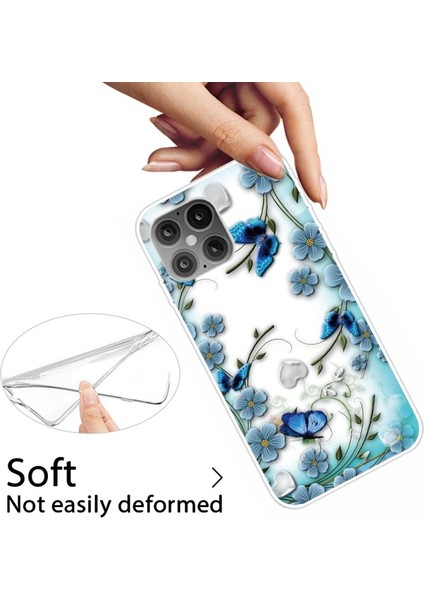 Apple iPhone 12 Mini Için Baskılı Esnek Tpu Koruyucu Kılıf - Çiçek ve Kelebek (Yurt Dışından)