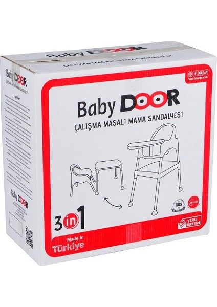 Babydoor & Mama Filli Çalışma Masalı Pedli Mama Sandalyesi 3in 1