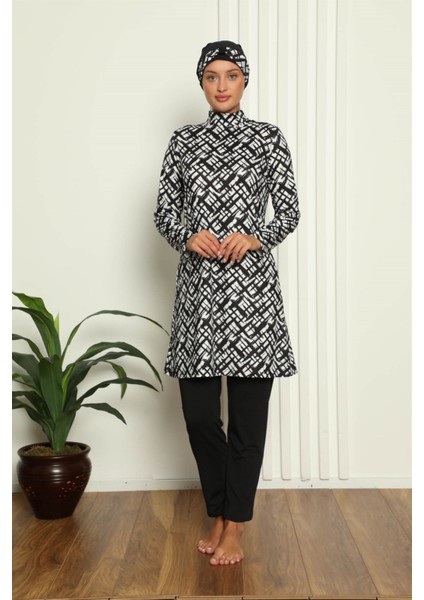 Tam Tesettür Dijital Desenli Mayo 31037 fiyatları