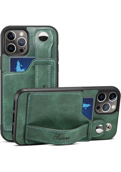 Yeşil IPHONE13PROMAX Cüzdanlı ve Kapaklı Kart Kılıfı Bilek Kayışı Case Arka (Yurt Dışından) fırsatları