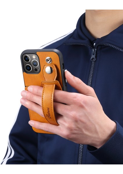 Khaki IPHONE13PROMAX Cüzdanlı ve Kapaklı Kart Kılıfı Bilek Kayışı Case Arka (Yurt Dışından) fiyatları