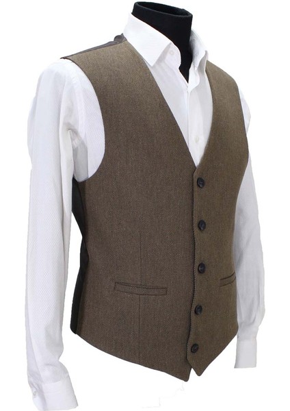 Erkek Yelek V Yaka Kahve Balıksırtı 50353 fiyatları