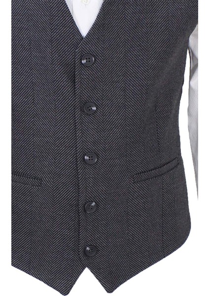 Erkek Yelek V Yaka Gri Balıksırtı 50364 fırsatları