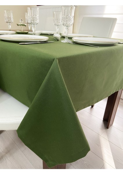Sıvı Geçirmez Dertsiz Masa Örtüsü Yeşil 13 Parça