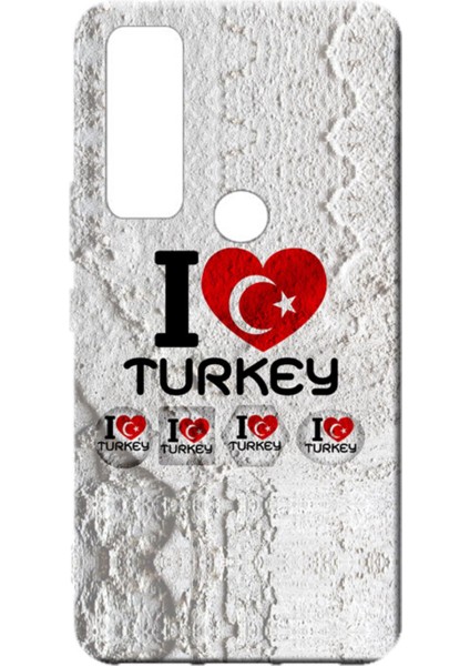 Tcl 20 Se Kılıf Desen Baskılı Silikon Kapak I Love Turkey STK:158