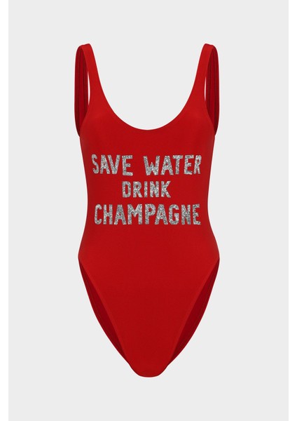 Save Water Drink Champagne Sloganlı Push Up Mayo