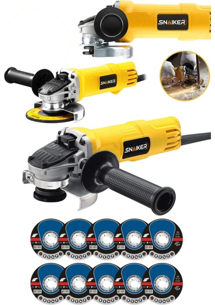 Alman 2000 Watt Professional Çift Metal Şanzuman Avuç Içi Taşlama Makinesi 125 Mm + 10 Taş Hediyeli