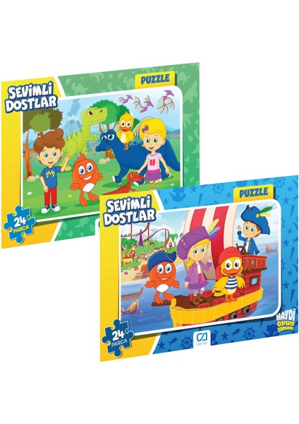 Sevimli Dostlar Frame Puzzle 35 Parça 2'li Puzzle Seti