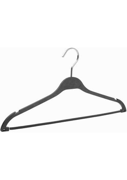 10'lu DBL 40cm Ahşap Görünümlü Dolgulu BH Plastik Takım Askısı