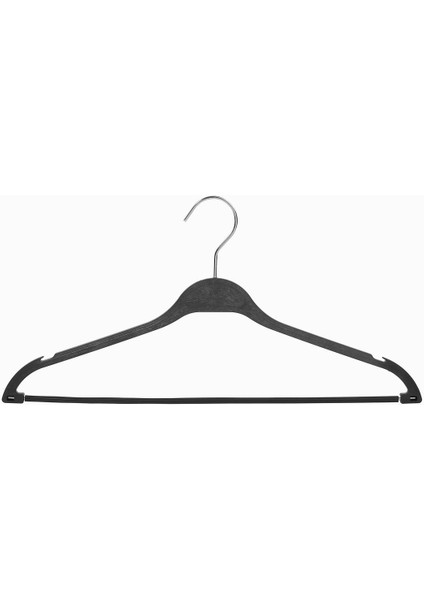10'lu DBL 40cm Ahşap Görünümlü Dolgulu BH Plastik Takım Askısı