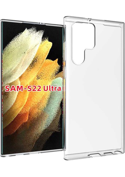 Samsung Galaxy S22 Ultra Kılıf Süper Silikon Lüx Korumalı Şeffaf