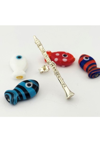 Gümüş Klarnet Tek Küpe (BG-KP-177)
