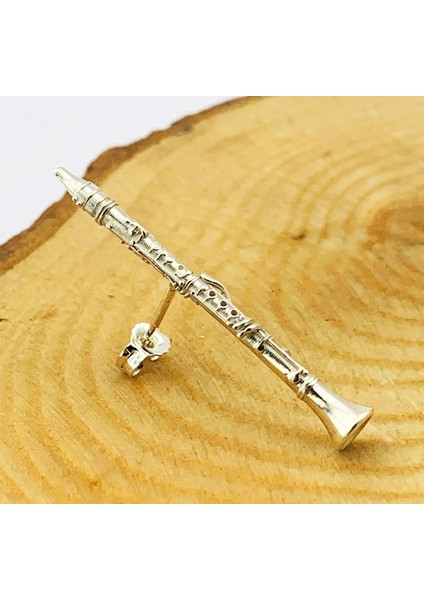 Gümüş Klarnet Tek Küpe (BG-KP-177)