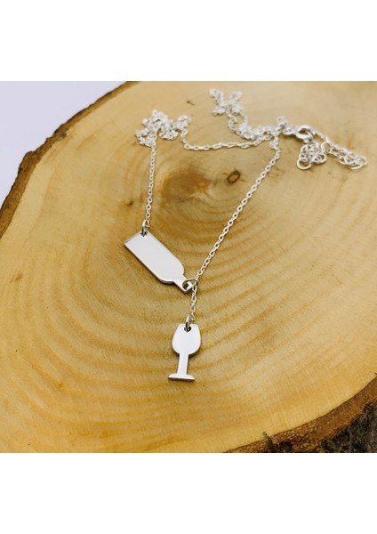 Gümüş Şişe ve Kadeh Figürlü Kolye (BG-KLY-759) fiyatları