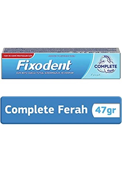 Complete Ferah Diş Protez Yapıştırıcı Krem 47 gr Diş Macunu