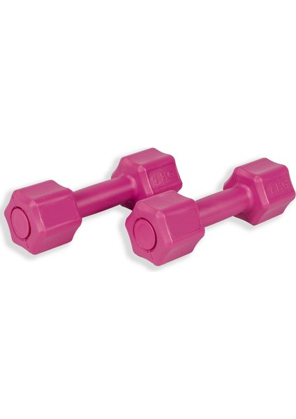 1 kg Fuşya Dambıl Seti 1 kg x 2 Adet Toplam 2 kg Ağırlık